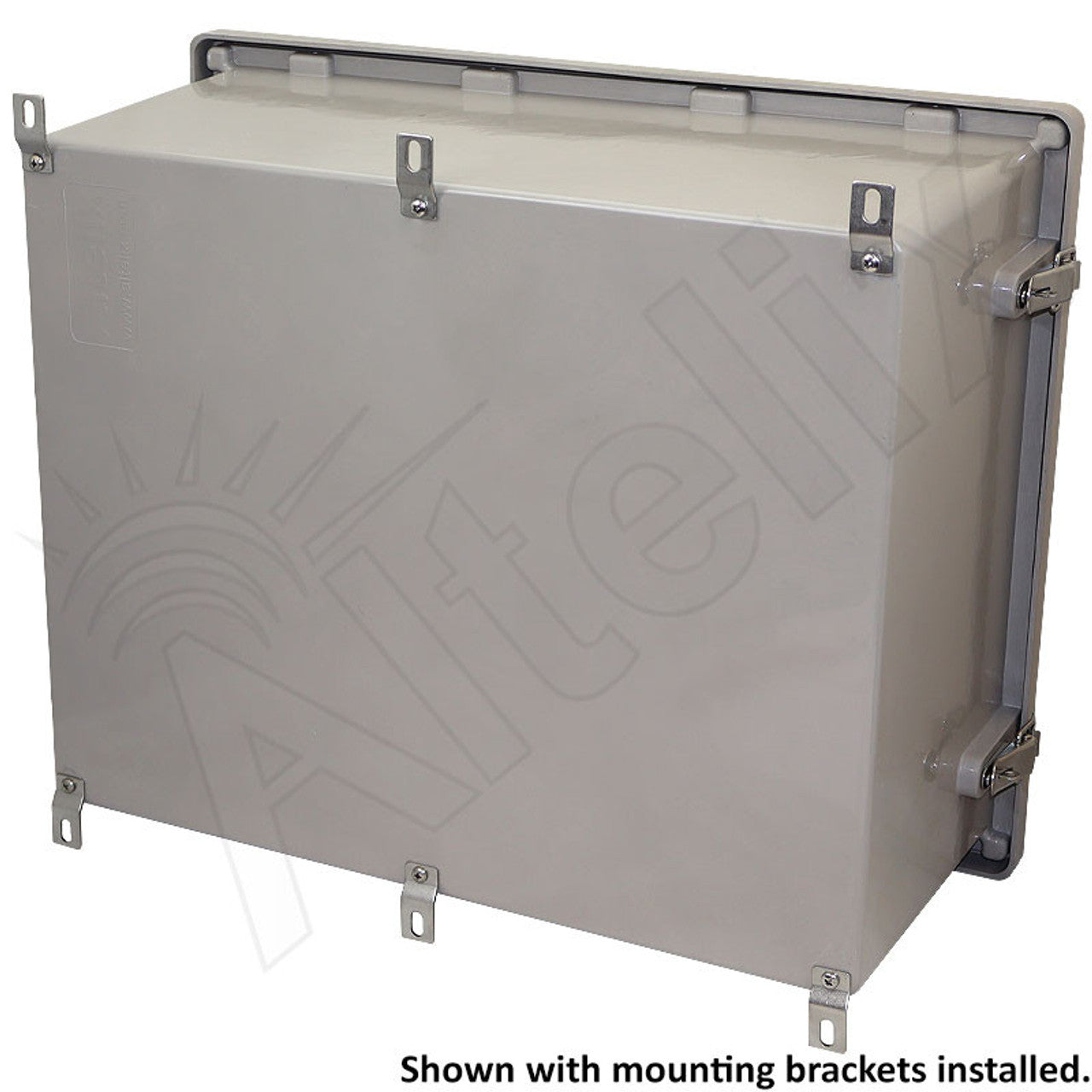 Altelix 16x20x12 Fiberglass Weatherproof NEMA Enclosure with Heavy Duty 19" Wide 4U Vertical Rack Frame, 120 VAC Outlets & Power Cord