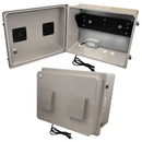Altelix 16x20x12 Fiberglass Weatherproof Vented NEMA Enclosure with 19" Wide 2U Vertical Rack Frame, 120V Outlets & Power Cord-1