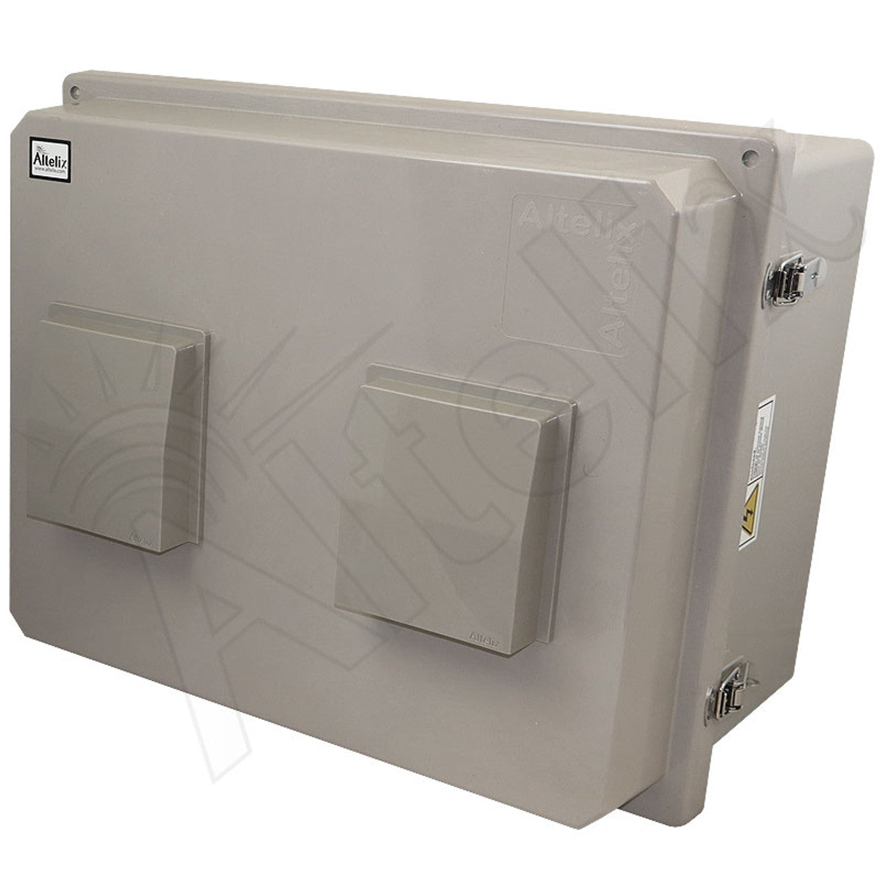 Altelix Fiberglass Weatherproof Vented NEMA Enclosure with Aluminum Mounting Plate, 120V Outlets