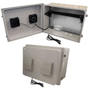 Altelix 16x20x12 Fiberglass Weatherproof Vented NEMA Enclosure with 19" Wide 4U Vertical Rack Frame, Dual Cooling Fans, 120V Outlets & Power Cord-1