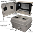 Altelix 16x20x12 Fiberglass Weatherproof Vented NEMA Enclosure with 19" Wide 6U Rack Frame-2