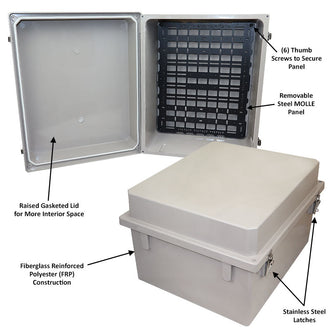 Altelix 20x16x12 Weatherproof Tactical MOLLE Panel Enclosure