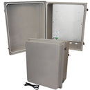 Altelix Fiberglass Weatherproof NEMA Enclosure with Aluminum Mounting Plate, 120 VAC Outlets & Power Cord-1