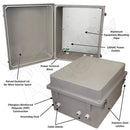 Altelix Fiberglass Weatherproof NEMA Enclosure with Aluminum Mounting Plate, 120 VAC Outlets-2