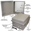 Altelix Fiberglass Weatherproof Heated NEMA Enclosure with 200W Heater, 120 VAC Outlets & Power Cord-3