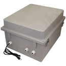 Altelix Fiberglass Weatherproof Heated NEMA Enclosure with 200W Heater, 120 VAC Outlets & Power Cord-4