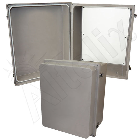Altelix NEMA 4X Fiberglass Weatherproof RF Transparent Wireless Enclosure with No-Drill PVC Equipment Mounting Plate