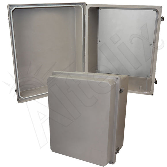 Altelix Fiberglass Weatherproof NEMA 4X Enclosure with Blank Aluminum Equipment Mounting Plate