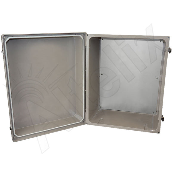 Altelix Fiberglass Weatherproof NEMA 4X Enclosure with Blank Aluminum Equipment Mounting Plate