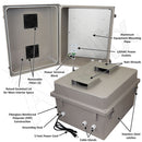 Altelix Fiberglass Weatherproof Vented NEMA Enclosure with Aluminum Mounting Plate, 120V Outlets & Power Cord-11