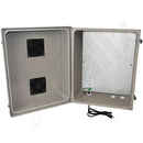 Altelix Fiberglass Weatherproof Vented NEMA Enclosure with Aluminum Mounting Plate, 120V Outlets & Power Cord-14