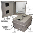 Altelix Fiberglass Weatherproof Vented NEMA Enclosure with Aluminum Mounting Plate, 120V Outlets-2