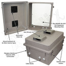 Altelix 16x20X12 Fiberglass Weatherproof Vented NEMA Enclosure with Blank Non-Metallic Equipment Mounting Plate-2