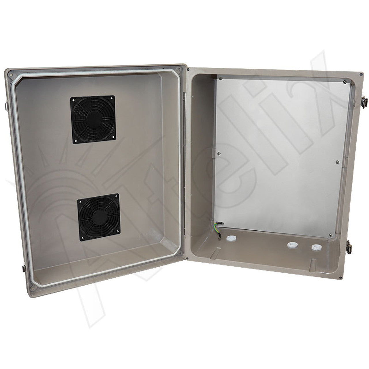 Altelix Fiberglass Weatherproof Vented NEMA Enclosure with Blank Aluminum Equipment Mounting Plate