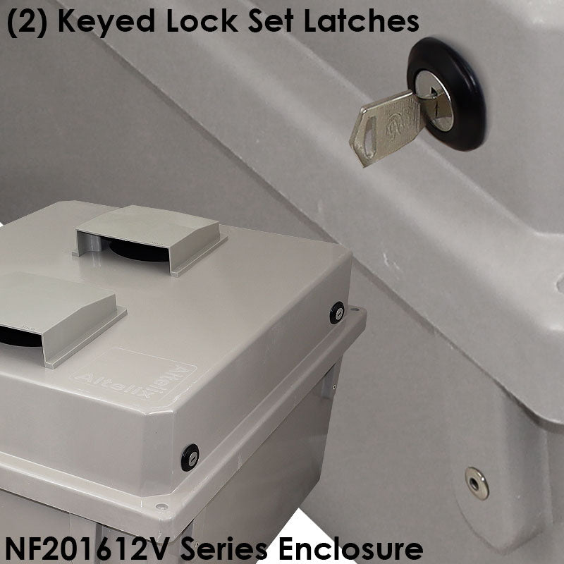 Altelix Fiberglass Weatherproof Vented NEMA Enclosure with 120 VAC Outlets & 85°F Turn-On Cooling Fan