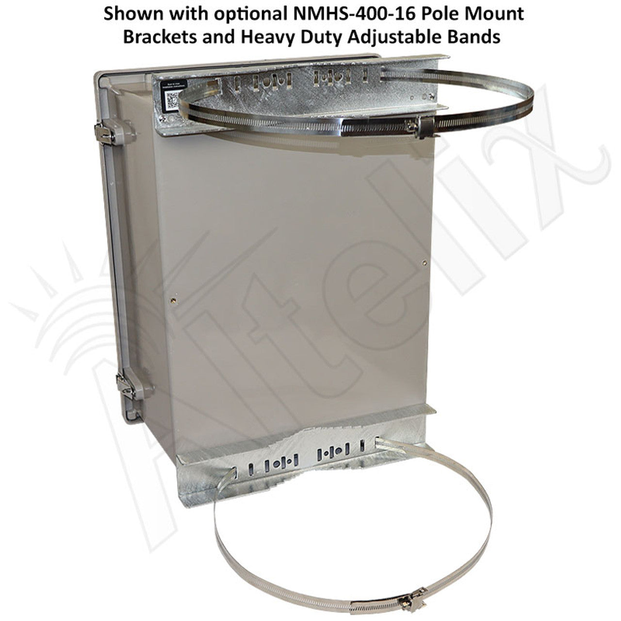 Altelix Fiberglass Weatherproof Vented NEMA Enclosure with Aluminum Mounting Plate, 120V Outlets