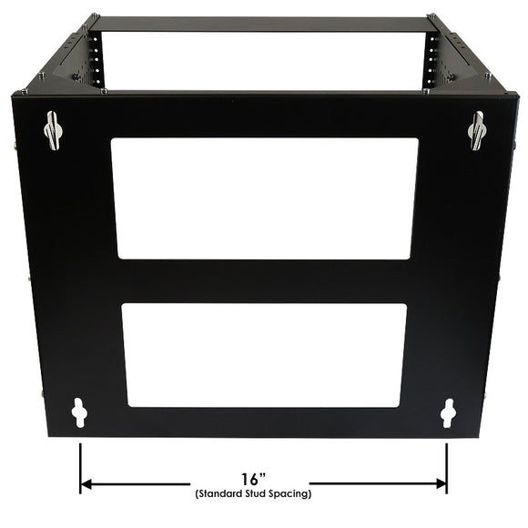 Altelix 8U Adjustable Depth (12.35" to 20.5") Wall Mount 19” Network & AV Equipment Rack - 75 lbs Capacity