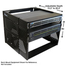Altelix 8U Adjustable Depth (12.35" to 20.5") Wall Mount 19” Network & AV Equipment Rack - 75 lbs Capacity-3