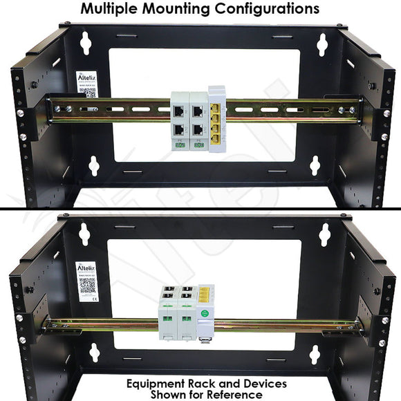 Altelix Adjustable 1U 19" Rack Mount DIN Rail Kit