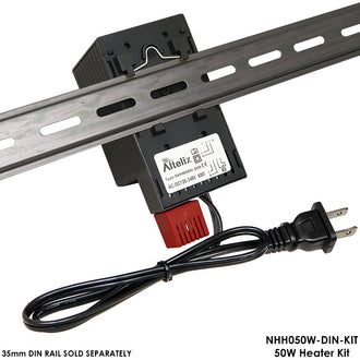 DIN Rail Mountable Heater Kit - 50W or 100W with Thermostat and Power Cord - 0