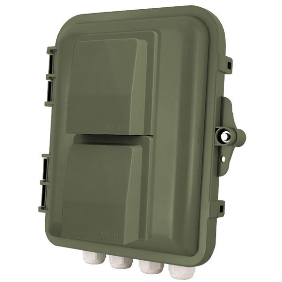 Altelix 9x8x3 PC+ABS Weatherproof Vented Utility Box NEMA Enclosure with Hinged Door and Aluminum Mounting Plate