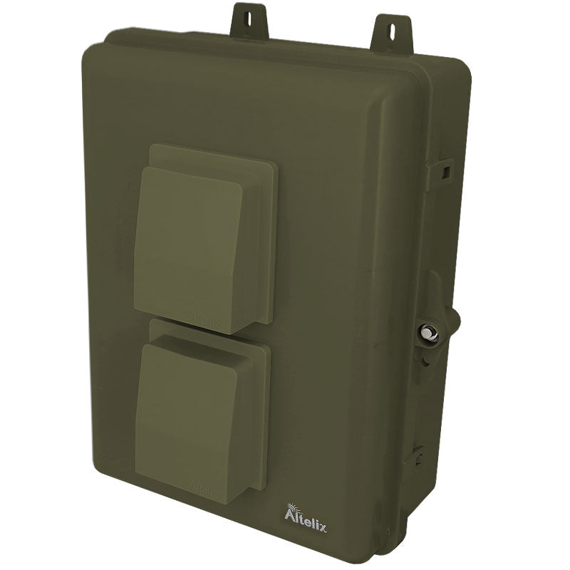 Altelix 12x9x5 PC+ABS Weatherproof Vented Utility Box NEMA Enclosure with Hinged Door and Aluminum Mounting Plate