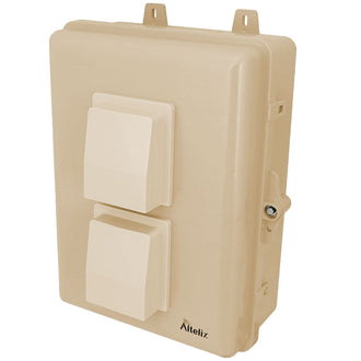 Buy light-ivory Altelix 12x9x5 PC+ABS Weatherproof Vented Utility Box NEMA Enclosure with Hinged Door and Aluminum Mounting Plate
