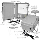 Altelix 12x9x7 Polycarbonate + ABS NEMA 4X RF Transparent Outdoor WiFi Enclosure with No-Drill PVC Equipment Mounting Plate, 120 VAC Outlets & Power Cord-2