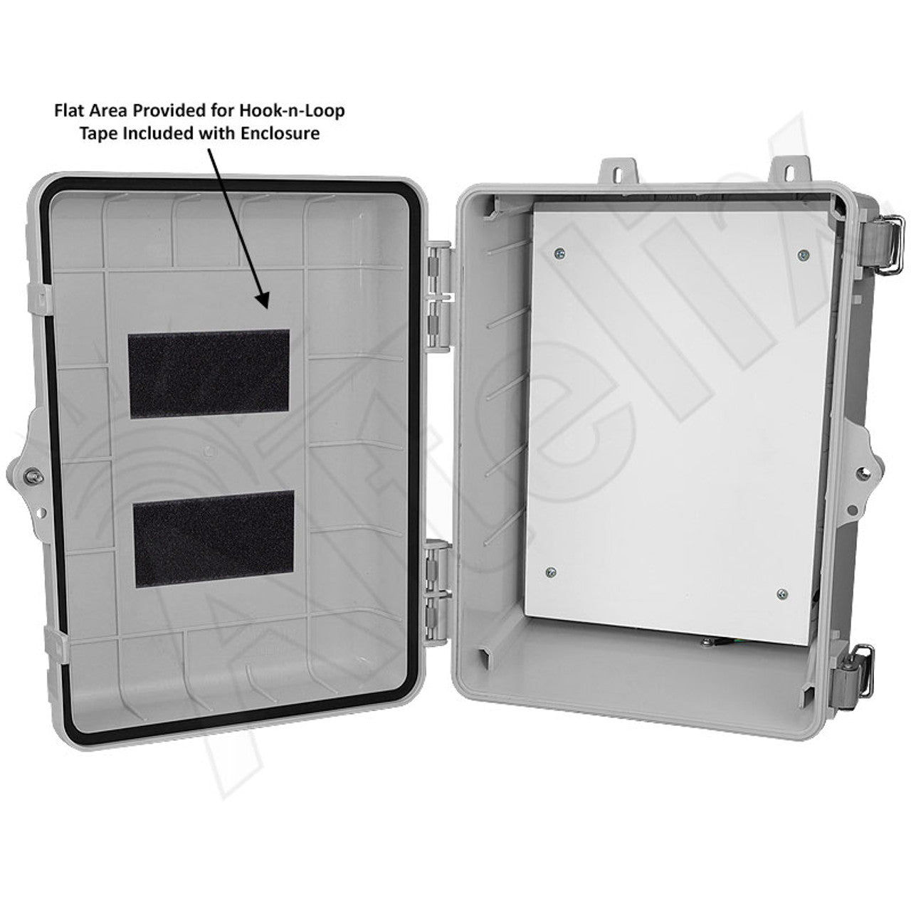 Altelix 12x9x7 Polycarbonate + ABS NEMA 4X RF Transparent Outdoor WiFi Enclosure with No-Drill PVC Equipment Mounting Plate