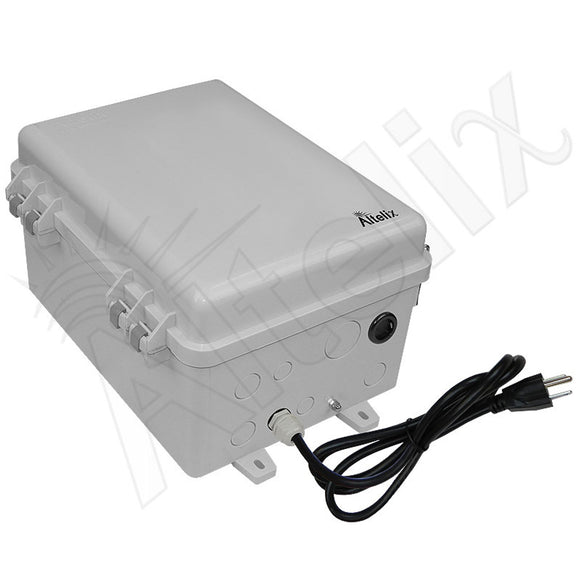 Altelix 12x9x7 Polycarbonate + ABS NEMA 4X Enclosure with Aluminum Equipment Mounting Plate, 120 VAC Outlets & Power Cord
