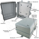 Altelix 12x9x7 IP66 NEMA 4X PC+ABS Weatherproof Utility Box with Hinge ...