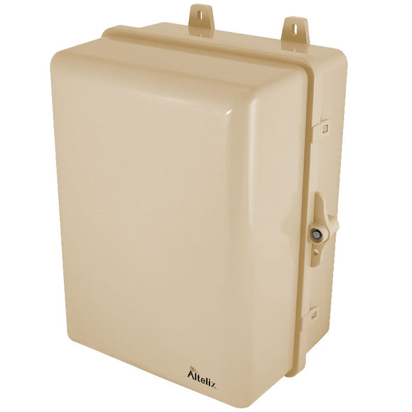 Altelix 12x9x7 NEMA 4X PC+ABS Weatherproof Utility Box NEMA Enclosure with 120 VAC 3-Prong Power Plug & Power Cord