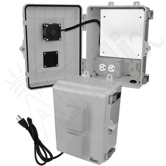 Altelix 12x9x7 Polycarbonate + ABS Vented RF Transparent Outdoor WiFi Enclosure with No-Drill PVC Equipment Mounting Plate, 120 VAC Outlets & Power Cord
