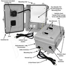 Altelix 12x9x7 Polycarbonate + ABS Vented RF Transparent Outdoor WiFi Enclosure with No-Drill PVC Equipment Mounting Plate, Cooling Fan, 120 VAC Outlets & Power Cord-2