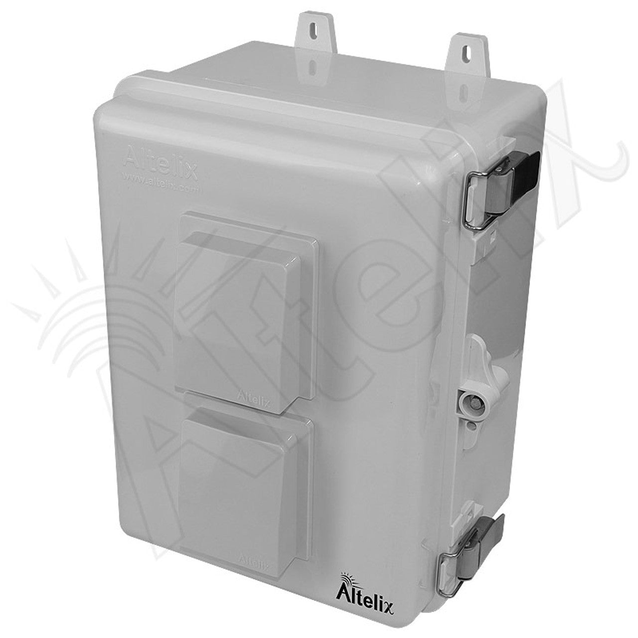 Altelix 12x9x7 Polycarbonate + ABS Vented RF Transparent Outdoor WiFi Enclosure with No-Drill PVC Equipment Mounting Plate