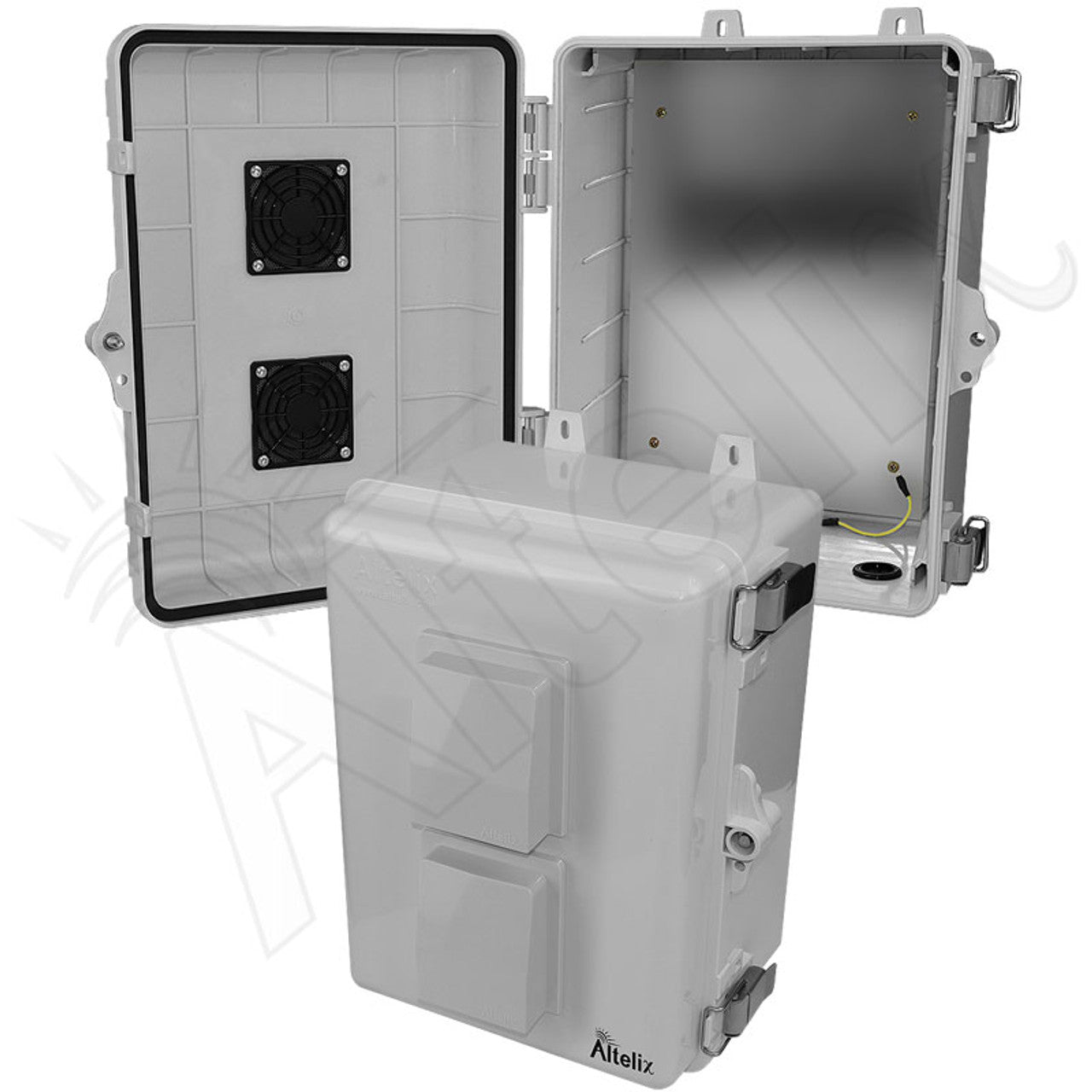 Altelix 12x9x7 Polycarbonate + ABS Vented Enclosure with Aluminum Equipment Mounting Plate