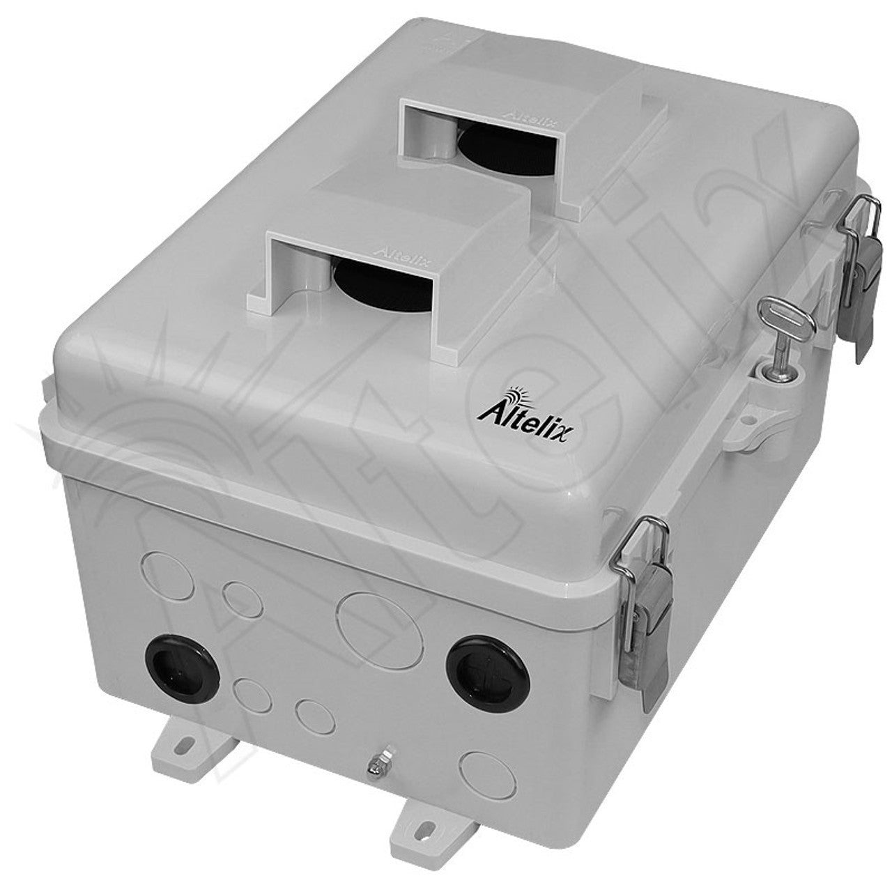 Altelix 12x9x7 Polycarbonate + ABS Vented Enclosure with Aluminum Equipment Mounting Plate