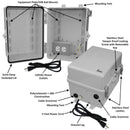 Altelix 12x9x9 Polycarbonate + ABS NEMA 4X RF Transparent Outdoor WiFi Enclosure with 120 VAC Outlets & Power Cord-1
