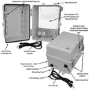 Altelix 12x9x9 Polycarbonate + ABS NEMA 4X RF Transparent Outdoor WiFi Enclosure with No-Drill PVC Equipment Mounting Plate, 120 VAC Outlets & Power Cord-1
