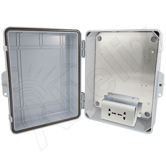Altelix 14x11x5 Polycarbonate + ABS Weatherproof NEMA Enclosure with 100-240 VAC Universal Power Outle