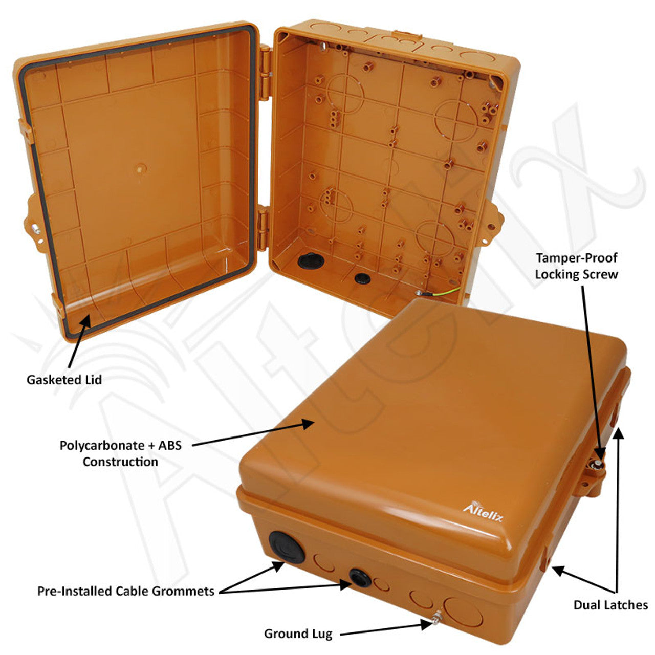Altelix 14x11x5 Polycarbonate + ABS Weatherproof Utility Box NEMA Enclosure - Copper Mountain - 0