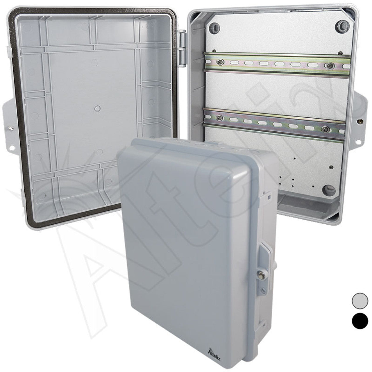 Altelix 14x11x5 PC + ABS Weatherproof DIN Rail NEMA Enclosure with Hinged Door - Copper Mountain-2