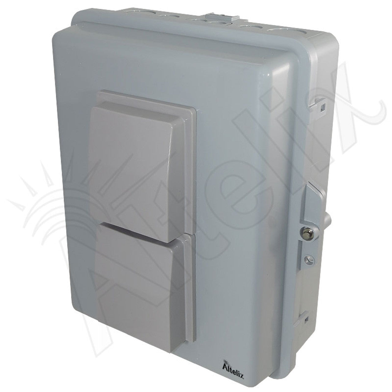 Altelix 14x11x5 Polycarbonate + ABS Vented Weatherproof NEMA Enclosure with Aluminum Mounting Plate, 120 VAC Outlets & Power Cord