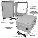 Altelix 14x11x7 Polycarbonate + ABS NEMA 4X RF Transparent Outdoor WiFi Enclosure with No-Drill PVC Equipment Mounting Plate, 120 VAC Outlets & Power Cord-1