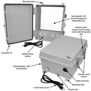 Altelix Polycarbonate + ABS NEMA 4X RF Transparent Outdoor WiFi Enclosure with No-Drill PVC Equipment Mounting Plate, 120 VAC Outlets & Power Cord-2