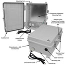 Altelix 14x11x7 Polycarbonate + ABS NEMA 4X Enclosure with Aluminum Equipment Mounting Plate, 120 VAC Outlets & Power Cord-1