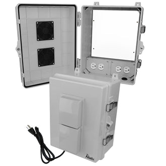 Altelix Polycarbonate + ABS Vented RF Transparent Outdoor WiFi Enclosure with No-Drill PVC Equipment Mounting Plate, 120 VAC Outlets & Power Cord