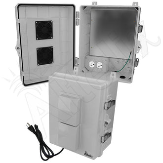 Altelix Polycarbonate + ABS Vented Enclosure with Aluminum Equipment Mounting Plate, 120 VAC Outlets & Power Cord