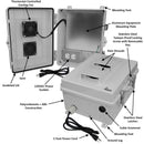 Altelix 14x11x7 Polycarbonate + ABS Vented Enclosure with Aluminum Equipment Mounting Plate, Cooling Fan, 120 VAC Outlets & Power Cord-1