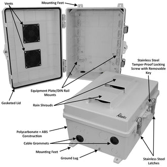 Altelix 14x11x7 Polycarbonate + ABS Vented RF Transparent Outdoor WiFi Enclosure